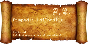 Pimpedli Ménrót névjegykártya